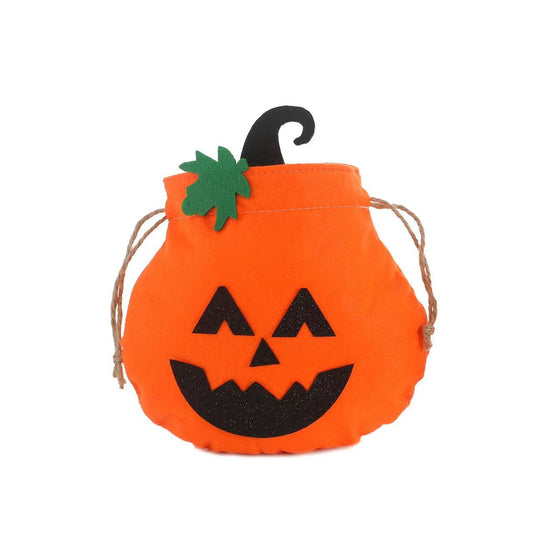 Pumpkin-Face Handheld Bag – Halloween Candy/Gift Bag for Kids