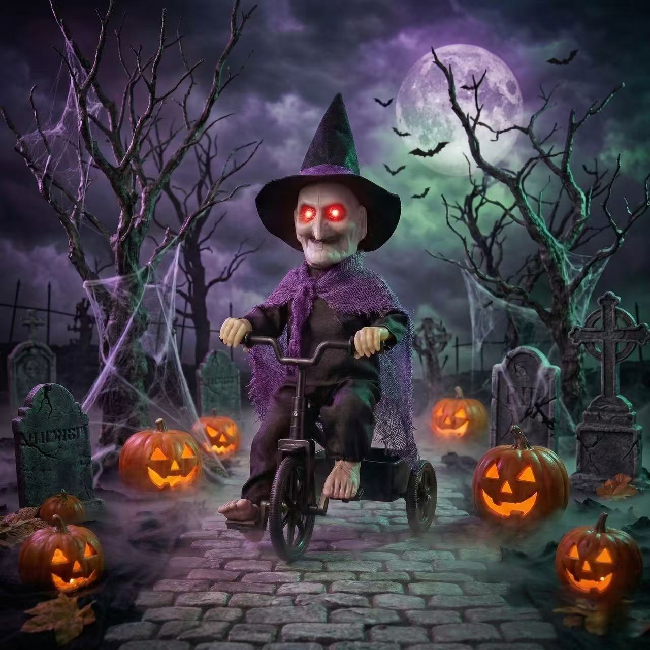 Halloween Electric Haunted Doll – Sound-Activated, Light-Up Prank Prop & Decoration