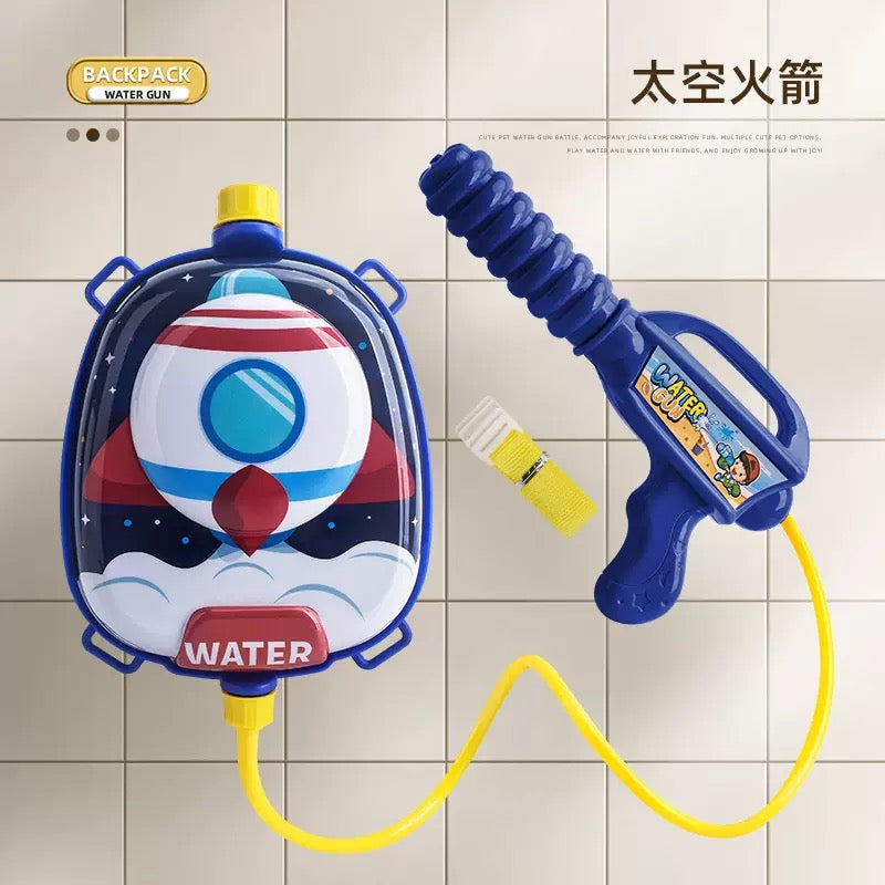 Summer Blockbuster — New Kids' Backpack Water Gun — Pump-Action Style: Perfect for Pool Fun & River Rafting