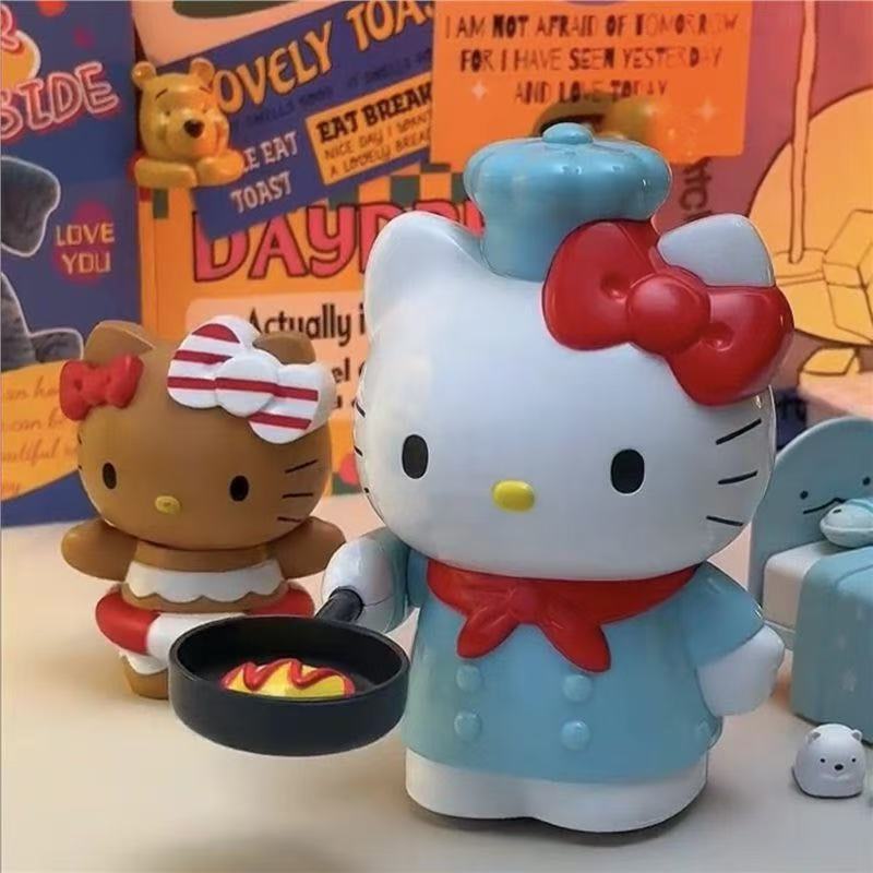 Hello Kitty Vintage Chef Kitten Flipping Egg Toy Figure Figurine Gift for Couples
