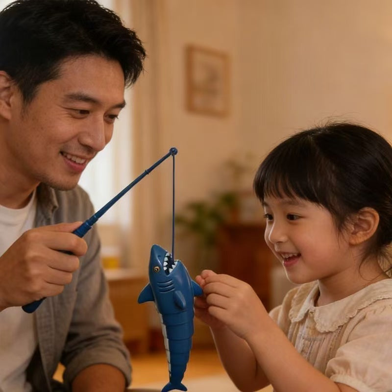 Shark-Themed Parent-Child Fishing Toy Set