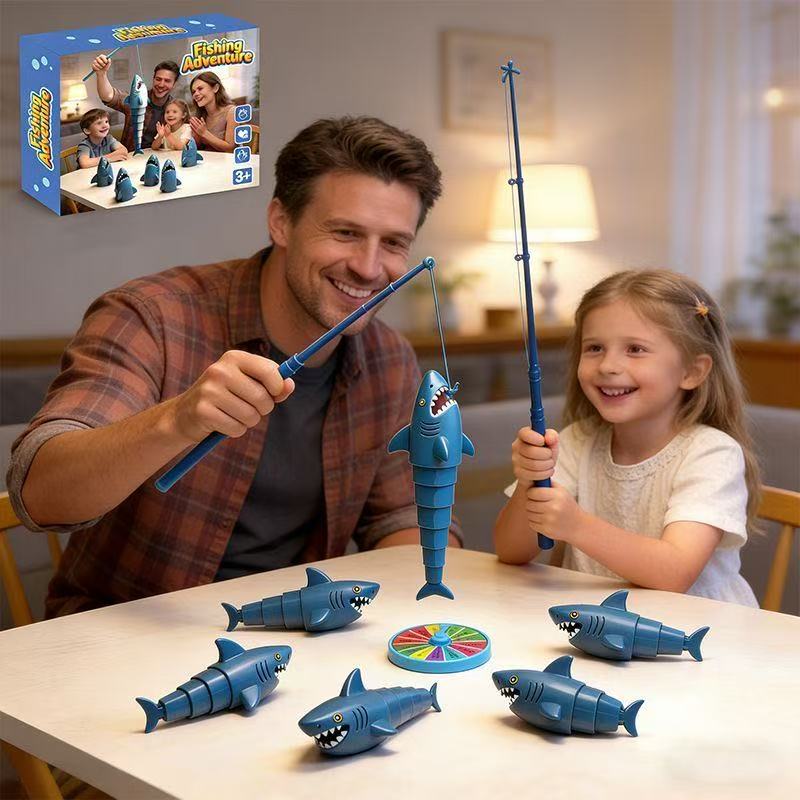 Shark-Themed Parent-Child Fishing Toy Set