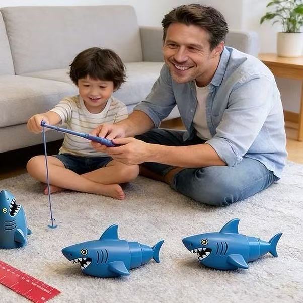 Shark-Themed Parent-Child Fishing Toy Set