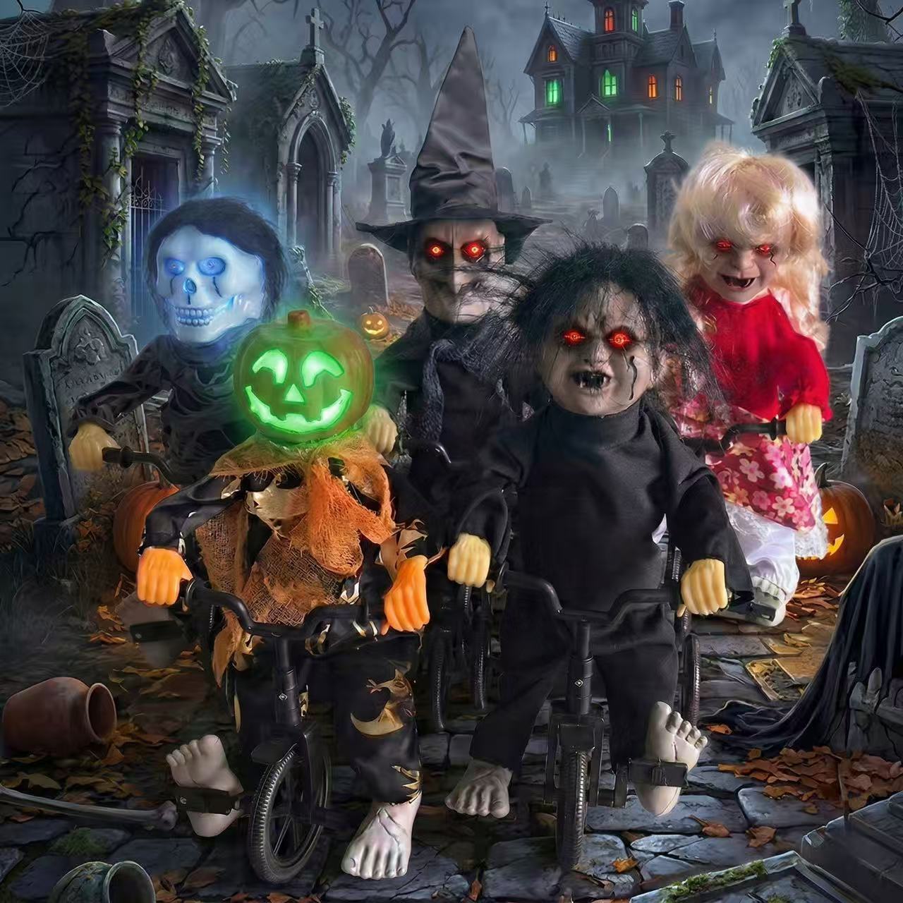 Halloween Electric Haunted Doll – Sound-Activated, Light-Up Prank Prop & Decoration