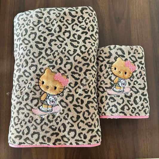 Hello Kitty Leopard Print Towel / Washcloth Collection (Multiple Styles)