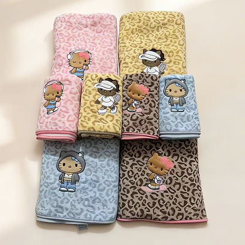 Hello Kitty Leopard Print Towel / Washcloth Collection (Multiple Styles)
