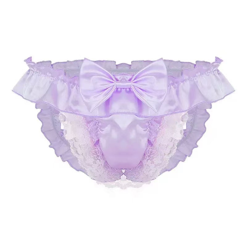 Taro Purple Lace Men's Underwear with Bowknot