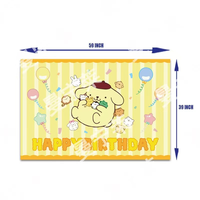 pompom--Children's Birthday Party Decoration and Tableware Set