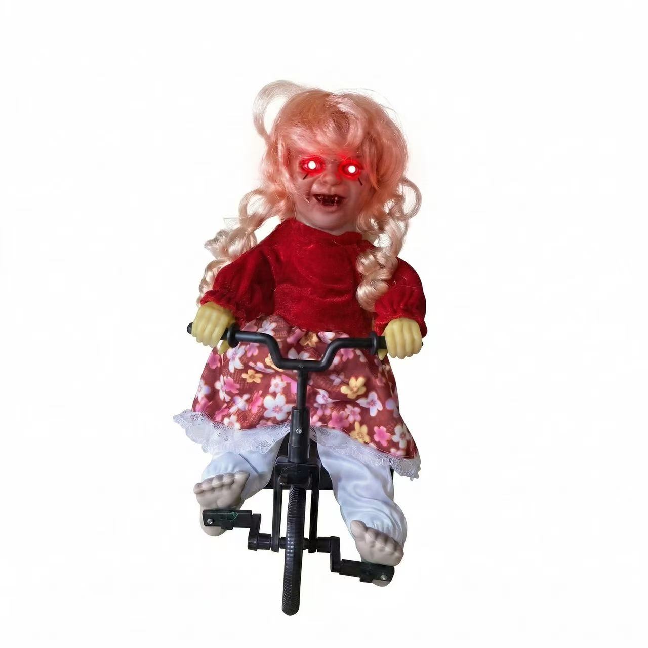 Halloween Electric Haunted Doll – Sound-Activated, Light-Up Prank Prop & Decoration