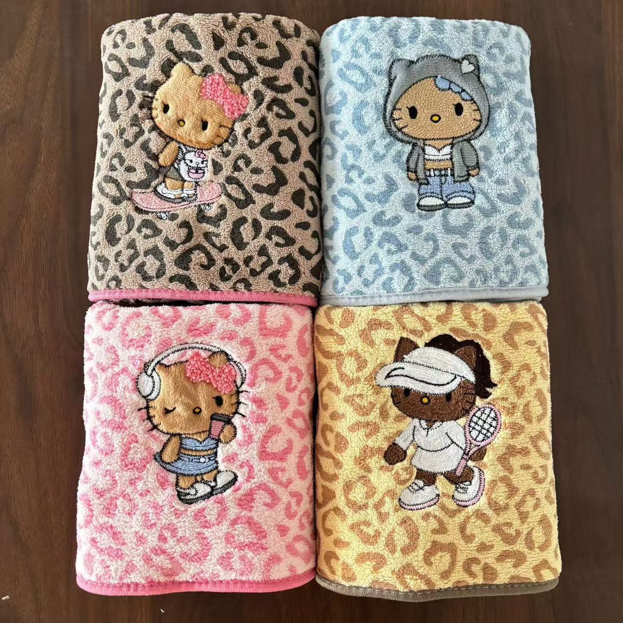 Hello Kitty Leopard Print Towel / Washcloth Collection (Multiple Styles)